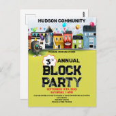 近隣ブロックパーティの招待状 ポストカード (正面/裏面)