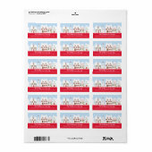 近隣魅力的住所 シール(明るい赤紫色) ラベル (フルシート)