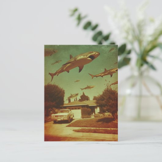 近飛んでいる辺のサメヴィンテージ ポストカード (スタンド正面)