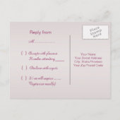 返信はがき（RSVP） ピンクの芍薬。 インビテーションポストカード (裏面)