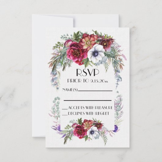 返信は裏を参照 出欠カード (正面)