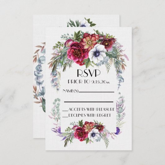 返信は裏を参照 出欠カード (正面/裏面)