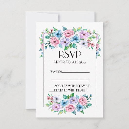 返信は裏参照 出欠カード (正面)