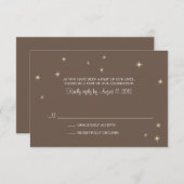 返信カードの遊び心 キラキラと光るホタルのような小さな輝き 出欠カード (正面/裏面)