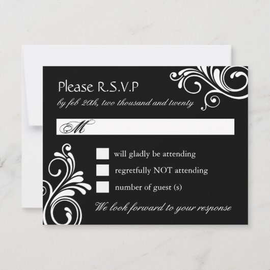 返信カードを仮装する 出欠カード (裏面)