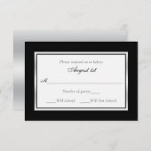返信カード | ブラック&ホワイト | シルバートーン (正面/裏面)