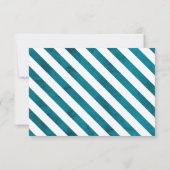 返信カード モダン ティールブルー ゴールド スクリプト (裏面)