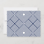 返信カード 現代的 シンプル ネイビーブルー (裏面)