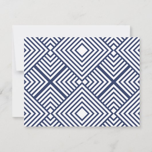 返信カード 現代的 シンプル ネイビーブルー (裏面)