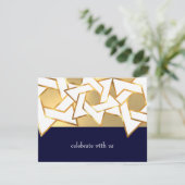 返信カード 白 ダビデの星 任意の色 招待状 (スタンド正面)