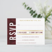 返信カード 赤 マロン ゴールド モダン 太字 (スタンド正面)