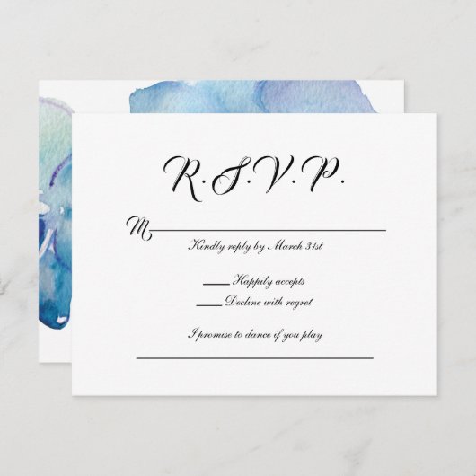 返信カード | 青い蘭 (正面/裏面)