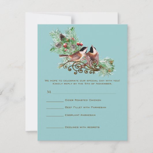 返信カード - 5 x 7サイズの招待状が必要 招待状 (正面)