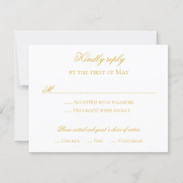 返信カーフォーマルド金ゴールド 招待状