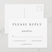 返信シンプル結婚式rsvpはがき インビテーションポストカード (正面/裏面)