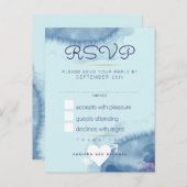 返信ブルー・ウォーター・カラー結婚式svp インビテーションポストカード (正面/裏面)