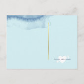 返信ブルー・ウォーター・カラー結婚式svp インビテーションポストカード (裏面)