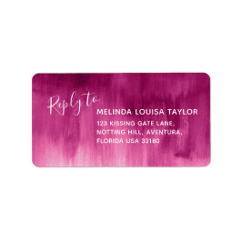 返信モダン抽象芸術アートピンク赤住所 シール