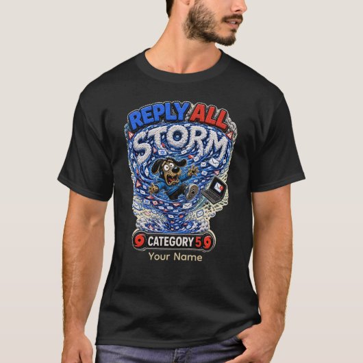 返信全部嵐 パーソナライズド おもしろ オフィスカットソー  Tシャツ (正面)