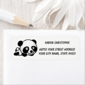 返信用宛名ラベル.パンダ。 ラベル (インサイチュ)