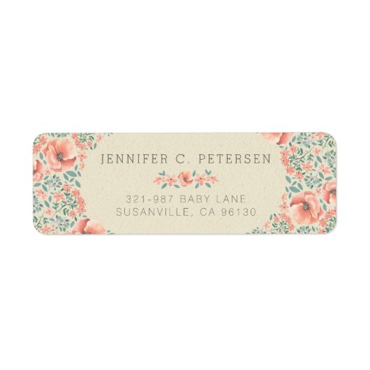 返信用宛名ラベル |ヴィンテージフローラストーリーブック ラベル (正面)