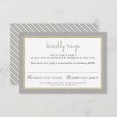 返信 ご案内カード シンプル ストライプ模様 グレー (正面/裏面)