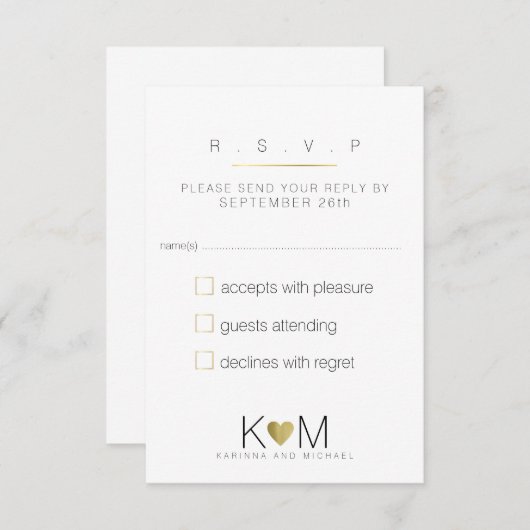 返信、返信エレガント、返信、白澄んと結婚の 出欠カード (正面/裏面)