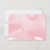 返信 返答 レスポンス おしゃれな 水彩画 淡いピンク 招待状 (裏面)