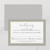 返信 返答 レスポンス シンプル ストライプ パターン グレー (正面/裏面)