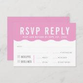 返信 返答 レスポンス モダン 太字 かわいい ウェーブ ピンク (正面/裏面)