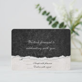 返信 黒のダマスク裂き目付 招待状 (スタンド正面)