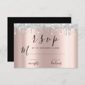 返信 黒 白 ローズ シルバー グレー ドリップス (正面/裏面)