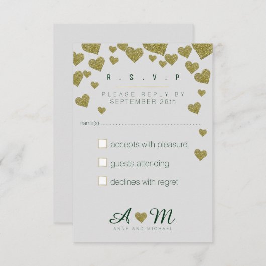 返信、r.s.v.p.love'sに返信結婚する 出欠カード (正面/裏面)