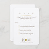 返信， rsvpクラスの結婚返信 出欠カード (正面/裏面)