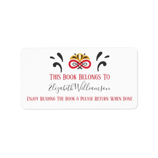 返品エレガントモダンモノグラムの ラベル (正面)