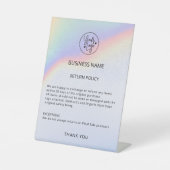 返品ポリシービジネスロゴ小売店舗虹 台座サイン (正面)