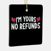 返品不可の私のもの 面白いカップル セラミックオーナメント (右)