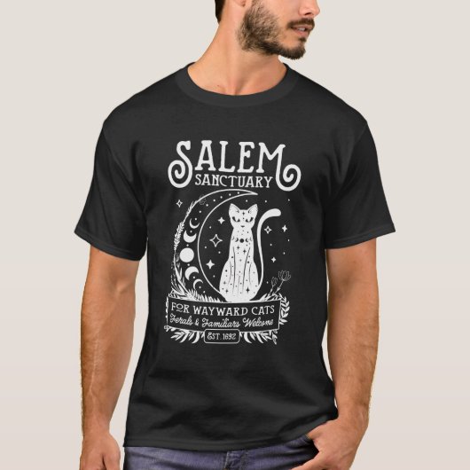 迷い猫のためのセイラム魔女の家 1692 Tシャツ (正面)