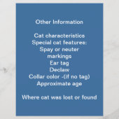 迷い猫・保護猫のポストチラシ チラシ (裏面)