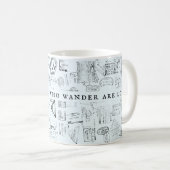 迷い込む人はすべてPassportスタンプ失ったではない コーヒーマグカップ (正面右)