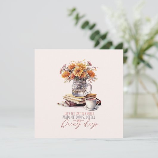 『迷い込もう』 - 本、カフェ、雨の日のさびしい雰囲気 (スタンド正面)