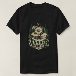 迷える者全てが失われているわけではない コンパス グラフィック Tシャツ