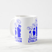 迷信おもしろい進化 コーヒーマグカップ (正面左)