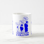 迷信おもしろい進化 コーヒーマグカップ (中央)