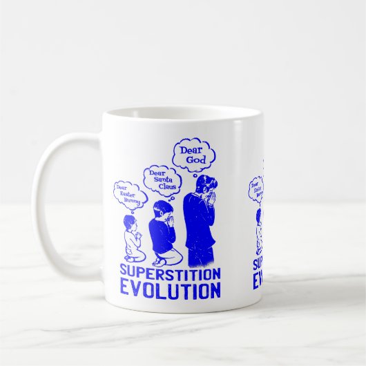 迷信おもしろい進化 コーヒーマグカップ (左)