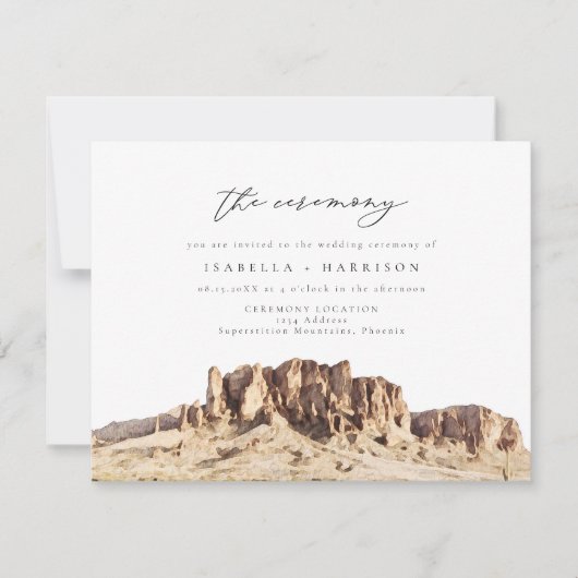 迷信の山結婚砂漠の儀式 招待状 (正面)