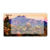 迷信マウンテンアリゾナ砂漠の風景 ラベル (正面)