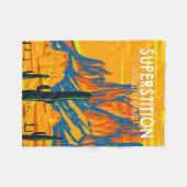 迷信マウンテンズアリゾナヴィンテージ フリースブランケット (正面(横))