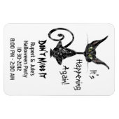 迷信的な黒猫がデートを守る マグネット (横)