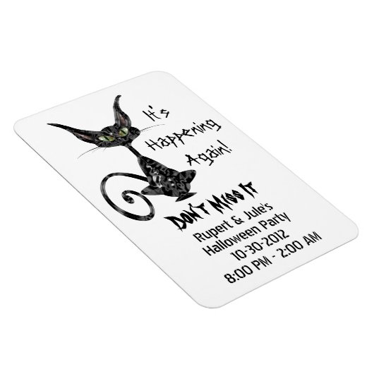 迷信的な黒猫がデートを守る マグネット (右側)